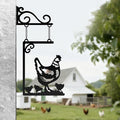 YATEASLU Chicken Decor for Kitchen Wall - Metal Hen and Chicks Hanging Art, Rustproof Outdoor/Indoor Wall Hanging Decor for Farmhouse, Garden, Porch,Chicken Decorations Gifts