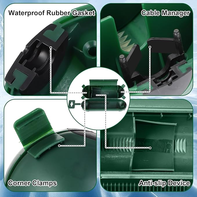 3 Pcs Submersible Water Heater Bird Bath Heater Chicken Waterer De-icer Water Trough Outdoor for Farm Pond Winter Poultry Livestock Tank Horse Drink, Pipe Tape Cord Cover(Black,250 W)