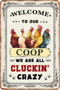 Welcome to Our chicken Coop Funny Chicken Sign for Vintage Farmhouse Decor-Chicken Coop Signs for Chicken Lover Gifts and Farm Kitchen Outdoor Garden Yard Decor,8x12inch