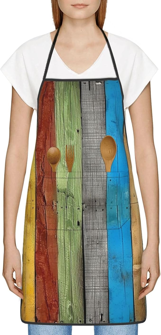 Cute Colorful Dog Paw Printed Unisex Bib Aprons BBQ Cooking Kitchen Aprons for Women Men Chef
