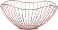 IBWell High Style Curved-Edge Modern Creative Stylish Single Tier Dish,Metal Iron Wire Fruit Vegetables Bread Decorative Stand Serving Bowls Basket Holder (Pink)