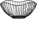 IBWell High Style Curved-Edge Modern Creative Stylish Single Tier Dish,Metal Iron Wire Fruit Vegetables Bread Decorative Stand Serving Bowls Basket Holder (Black)
