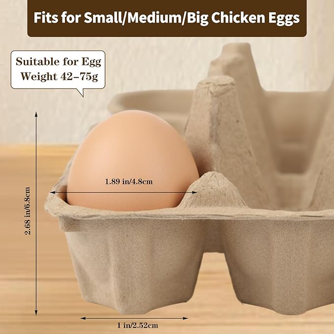 30 Pack Egg Cartons 18 Count - 3x6 Grids Egg Cartons for Fresh Eggs, Sturdy Cardboard Eggs Storage Containers for Household, Kitchen, Farm, Market