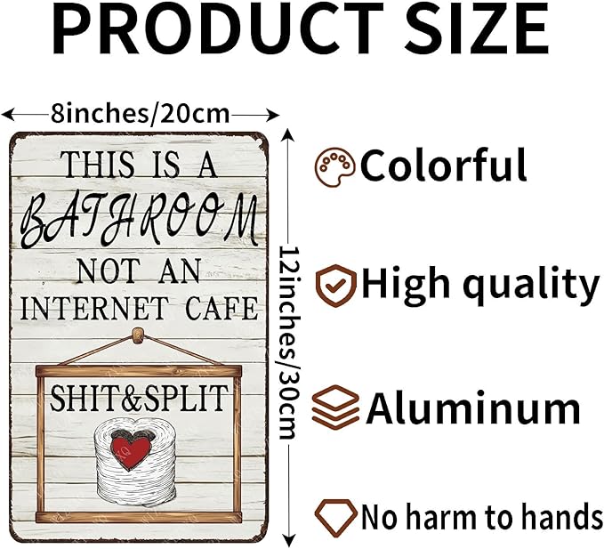 Funny Metal Sign This Is A Bathroom Not An Internet Cafe Tin Sign Retro Wall Decor for Home Bathroom Toilet 12×8 Inch