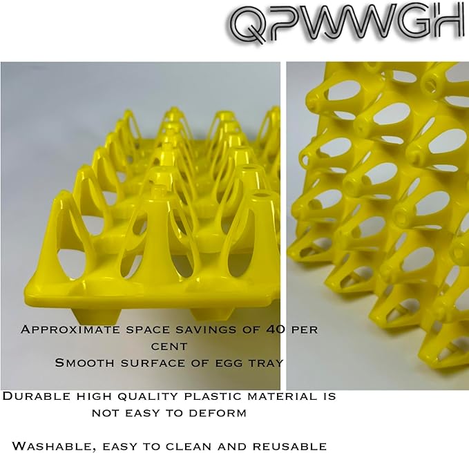 10-Pack Reusable Plastic Egg Tray Egg Crates 30-Egg Flats for Home Chicken Farmers, Stackable Egg Cartons Hold Multiple Eggs, Great for Storing, Sorting, and Shipping Eggs, Durable and Reusable
