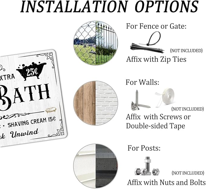 Generic Hot Bath Shampoo Metal Tin Sign Soap Poster Relax Soak Unwind Towels Included Bar Farmhouse Bathroom Home Wall Decor Art Vintage Plaque 8x12 Inch