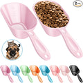 Pet Food Scoop 2 Pack, Dog Cup Capacity Cat Food Scooper With Measuring Lines For Dog, Puppy and Cat Coffee Bean, Flour Scoop Light Pink