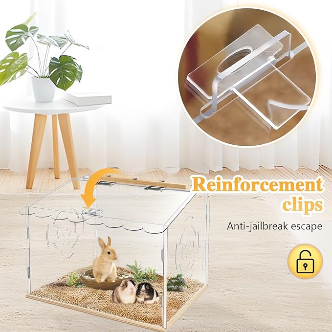 Spacious Chicken Brooder Boxs, Brooder Box for Chicks, Acrylic Chicken Brooder, Chickens Brooder Kit for Ruffed Grouse, Hedgehogs, Hamsters, Reptiles (Transparent)