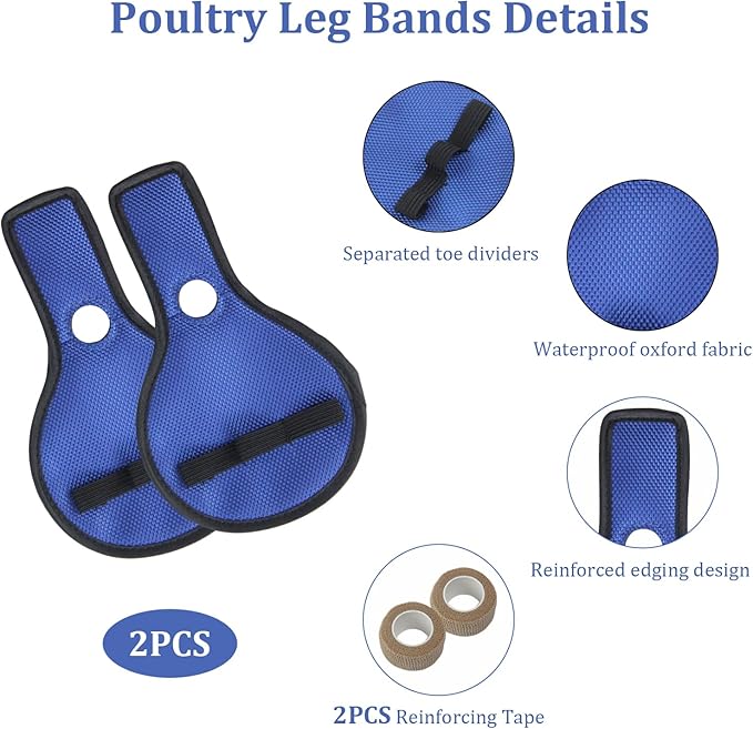 2 Pack Chicken Leg Splint with Toe Separator, Chicken Shoes for Injured Feet, Curled Toes Duck Chicken Leg Splint Poultry Leg Brace, for Chickens and Ducks and Other Poultry