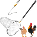 Flehomo Chicken Catcher Set, Chicken Catching Net with Leg Hook & Telescopic Pole, Adjustable from 32.5" to 74", 16 x 24 Inch Net, Chicken Coop Accessories Suitable for Outdoor Poultry Catching