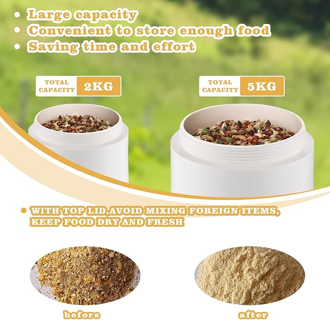 2-Pack Chicken Feeders No Waste, Chicken Feeder Kit with a Big One and a Small One, Automatic Chicken Feeder for Chicken Coop, PVC Gravity Poultry Feeders for Chickens, Ducks, Turkeys, Geese