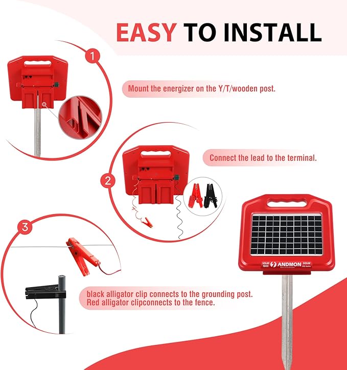 Solar Electric Fence Set: S600 + MINI250 Solar Electric Fence Charger, 0.53Joule & 0.18Joule for Versatile Protection