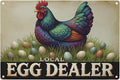 Local Egg Dealer Funny Chicken Coop Sign Farm Fresh Eggs Aluminum Sign Humorous Poultry Farm Decor Gift for Chicken Lovers Rustic Metal Sign 8x12 Inches Style-04