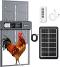 Automatic Chicken Coop Door Solar Powered with Timer, Remote Control, Anti-Pitch Aluminum Alloy Auto House Door for Chicken, Duck, Poultry, Weatherproof, Blue