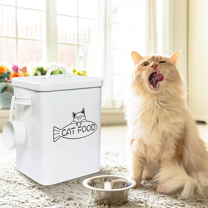 Dog and Cat Food Storage Container, Farmhouse Pet Food Containers with Lid and Dry Food Scoop, Durable Airtight Great Gift for Pet Owners