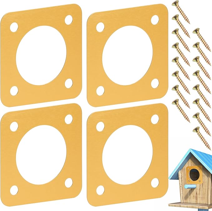 AQKILO Birdhouse Predator Guard, Helping Reduce Nest Destruction and Enhance Safety for Bird Chicks, 4 Pack, 1 1/8" (1.125in)