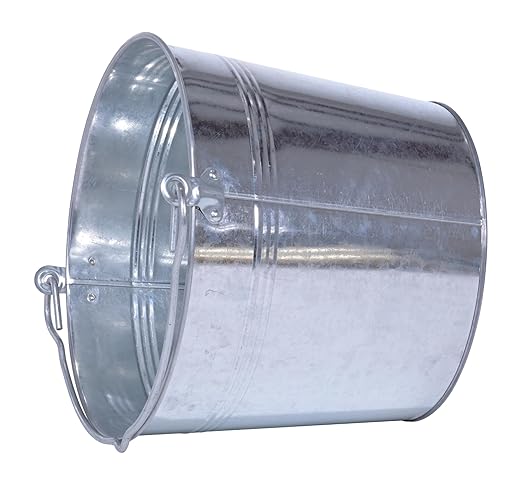 Vestil BKT-GAL-325 Galvanized Steel Bucket, 9-13/16" Depth, 3.25 gallon, 28 pound Capacity, Silver