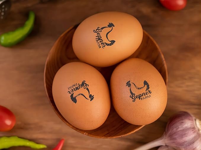STAMTECH Egg Stamps for Fresh Eggs - Make Your Mark on Farm Fresh Eggs with Custom Egg Stamp Customizable and Easy to Use for Homegrown Eggs and Kitchen Creations