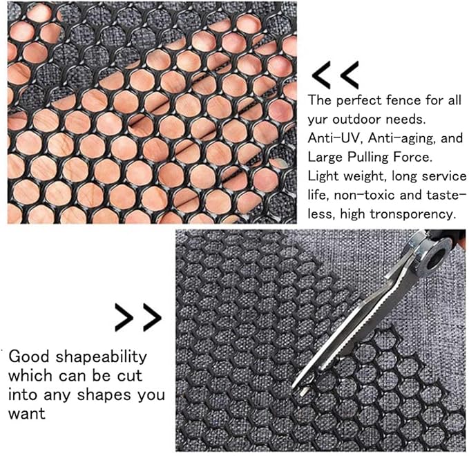 Plastic Wire Mesh Fence 15.7 in x 16.4 FT Roll Garden Fencing Durable Plastic Chicken Wire Mesh - Ideal for Poultry,Dogs,Rabbit,Snake Barrier Gardening Versatile Netting