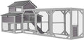 Aivituvin Chicken Coop Extra Large Chicken House 41.3ft² for 8-10 Chickens Outdoor Wooden Hen House Poultry Cage with 6 Nesting Boxes, 6 Perches, Large Run 118" L