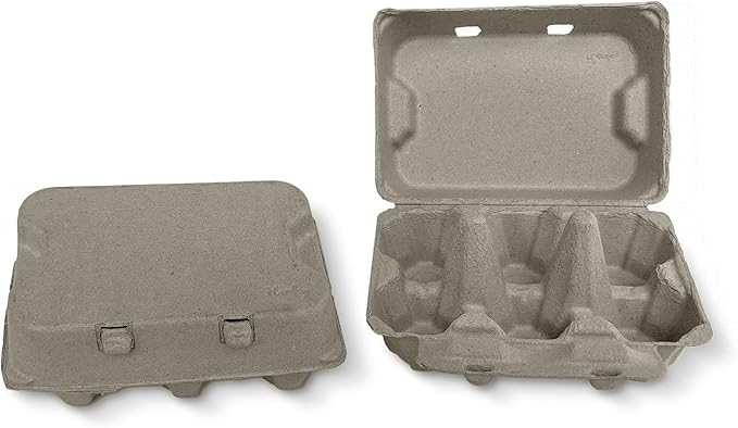 Henlay Half Dozen Duck Egg Cartons – Holds 6 Jumbo Eggs – Blank Top for Custom Labels – Eco-Friendly Paper Pulp – Ideal for Farm Fresh or Backyard Eggs - 20 Pack