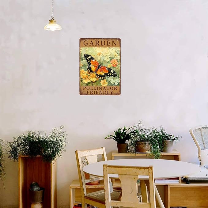 Flowers Metal Signs Winter Jasmine Sign Vintage Tin Sign Retro Wall Art Decor for Living Room Bedroom Garden Yard Shop Bar 8×12 Inches