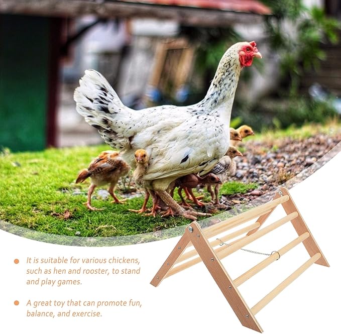 Balacoo Tree Holder Stand Chicken Perch Wood Stand Roosting Bar Parrot Bird Rack Chicken Pet Toy Frame Holder for Hens Bird Parrot Hens Macaw Brown Small Toys