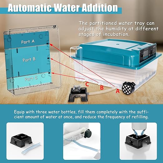 Incubators for Hatching Eggs,36 Egg Incubator,Automatic Egg Turning,Temperature & Humidity Control,Abnormality Monitoring,Egg Candle,Professional Incubator for Chicken,Duck,Geese,Quail