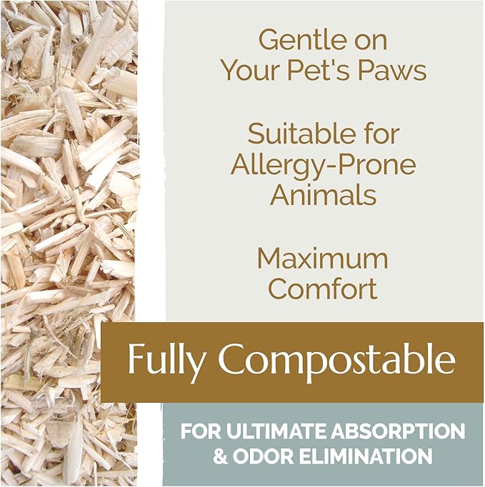AubiZoo High Grade Small Animal Hemp Bedding, Ultra Absorbent Blend of Hemp Pieces Designed for The Comfort of Pets, Rat Cages, Guinea Pigs, Bunny Rabbit, Reptile Terrarium, Bird, Easy Size 3kg 6.6lb