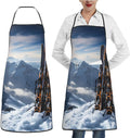 Kitchen Aprons for Men Women Waterproof Apron with 2 Pockets Tropical plants and parrots Apron Adjustable Bib Aprons