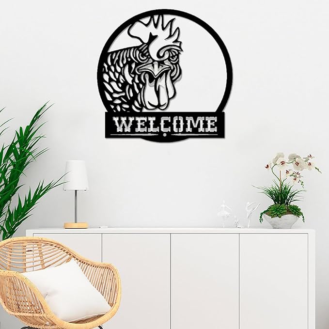 Rustic Chicken Coop Hanging Metal Sign Custom Hen House Nameplate Personalized Barnyard Farmhouse Backyard Poultry Wall Plaque Homestead Decoration Unique Gift for Farmers and Outdoor Decor Lovers