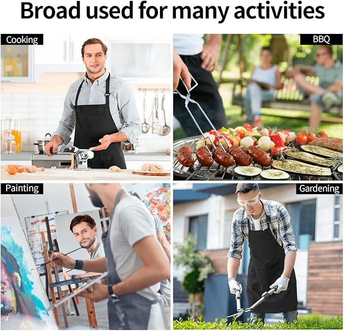Waterproof Apron Adjustable Bib for Women Men Tractor farm Cooking Aprons Chef Bibs with 2 Pocket
