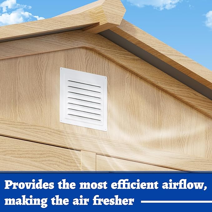 Chicken Coop Metal Wall Vent, 12" x 12" Metal Shed Vents with Built-in Screen for Anti-Debris, Louver Vent Grille for Chicken Coop, Hen House, Poultry Cage, Rabbit Hutch, White