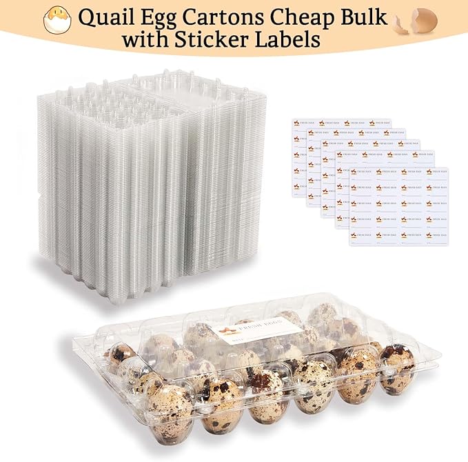 90 Packs Quail Egg Cartons, Quail Egg Cartons Cheap Bulk 24 Count Clear Plastic Quail Egg Containers for Farm, Reusable Quail Egg Tray Holder for Family Refrigerator Storage, Market