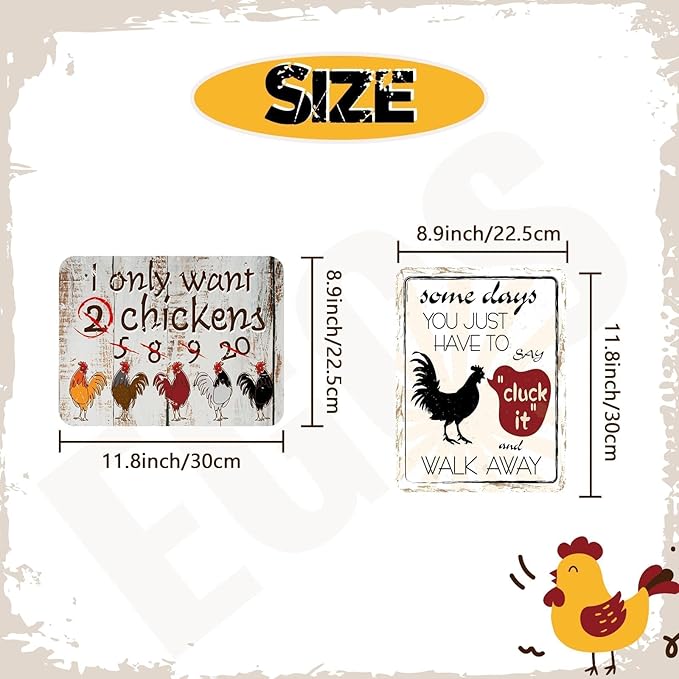 WERNNSAl Chicken Party Decorations - 9PCS Chicken Birthday Party Supplies for Kids Adults Funny Farm Chicken Coop Sign Gift Posters for Door Yard Garden Wall Decor