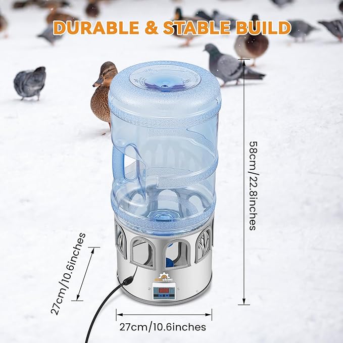 Heated Chicken Waterer 5 Gallon, Heated Poultry Waterer, for Chicken Duck and Chicken Coop