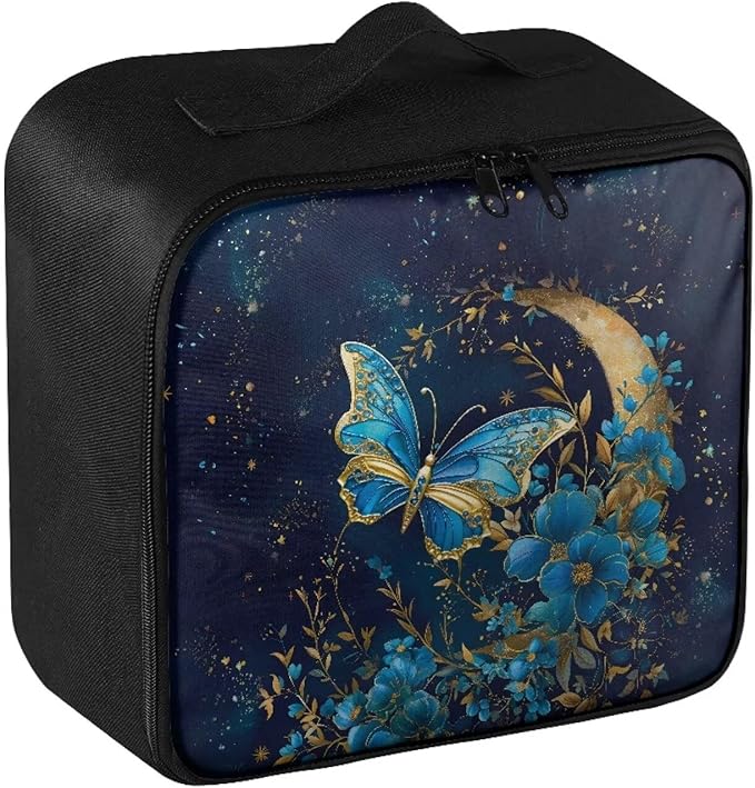 Rnyleeg Portable First Aid Kit College Medical Kit for Dorm Emergency Medical Trauma Bag Home Car Camping Hiking First Aid Bag Empty Floral Butterfly Moon Print