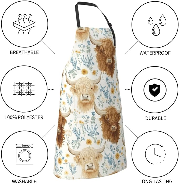 Serene Swan In Stream Adjustable Waterproof Apron Work Cooking Apron With Pockets For Men Women