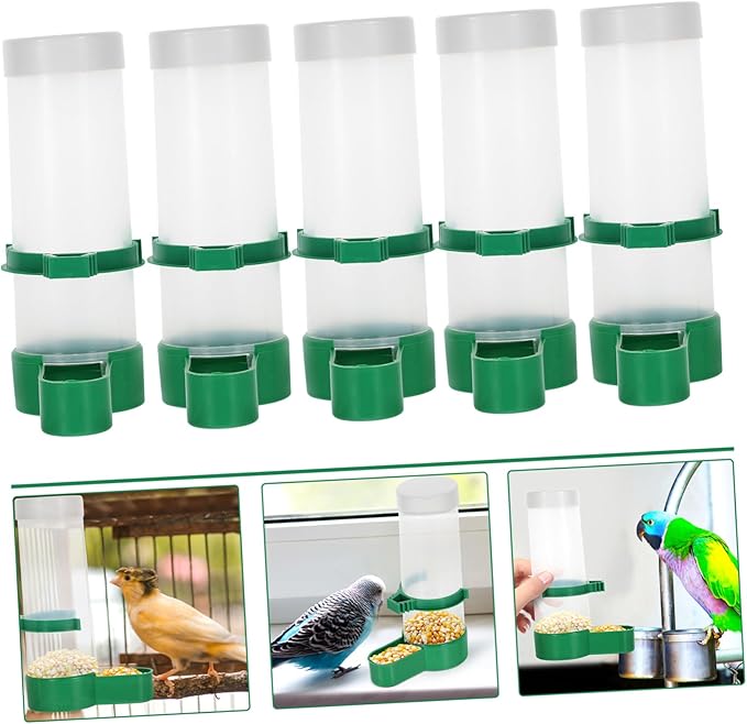 BESPORTBLE 5pcs Automatic Bird Feeding Machine Bird Feeder No Waste for Windows Chickens Poultry Random Style