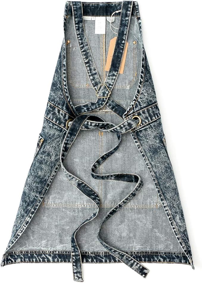 Jeanerlor Cotton Work Apron with Pockets for Women and Men Cross Straps & Adjustable S to XXXL 2 Size