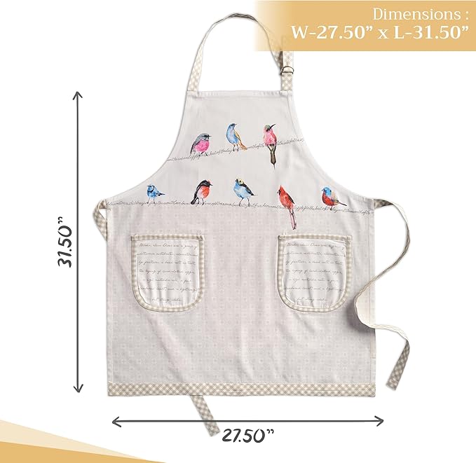 Maison d' Hermine 100% Cotton Apron for women with Pocket Kitchen Chef Apron for Men Cooking Easter Decorations