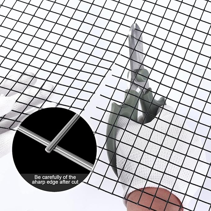 Land Guard 48 inch×100 ft Black Vinyl Coated Hardware Cloth, 19 Gauge 1/2 inch Black PVC Hardware Cloth, Black Welded Wire Fence Supports Poultry Netting Cage Fence…………