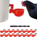 Chicken Waterer Cups | Automatic Large Chicken Water Feeder for Chicks, Turkey, Ducks, Goose, Bunny and Birds | Poultry Waterer - BPA Free & Leak Proof Design (16 Pack)