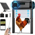 Automatic Chicken Coop Door with HD Camera, WiFi Enabled, Talkback Function, Timer, 5000mAh Battery, APP and Remote Control, Solar Powered Auto Chicken Door Opener with Anti-Trap Sensor