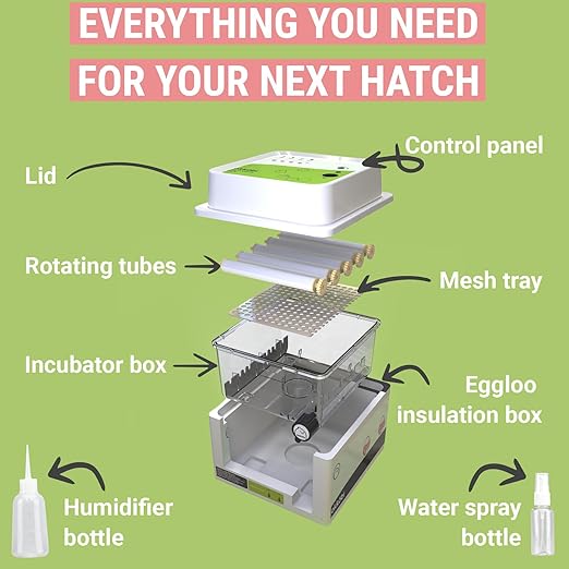 Incubators for Hatching Eggs - 12 Eggs - Ideal All Ages | Egg Incubator with Automatic Egg Turning and Humidity Control - Integrated Egg Candler - Okkobi OBI-12