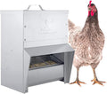 RentACoop Metal Trough Feeder with Lid - Outdoor Use, Rainproof - Suitable for Chicken, Bantams, Poultry, Pheasants, and Turkey - 10lb Capacity