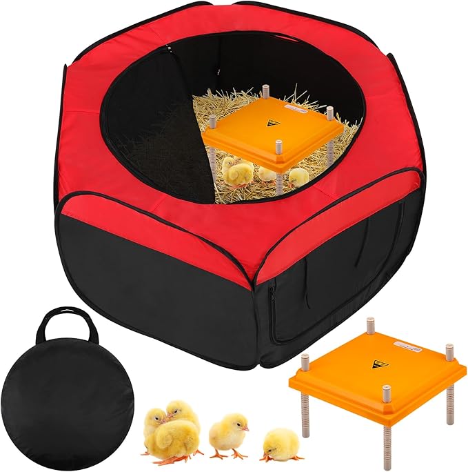 Barydat Chicken Brooder Box for Chick Kit 12" x 12" Chick Brooder Heating Plate Chicken Brooder Chicken Coop Heater Chicken Warmer with Adjustable Height for Chicks or Ducklings