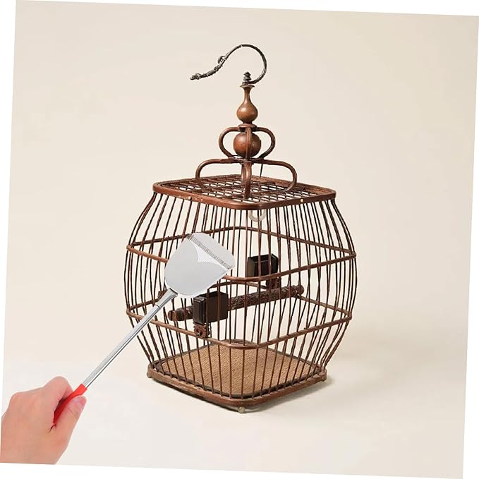POPETPOP 2Pcs Bird Cage Cleaning Brush Set Versatile Tools with Droppings Scoop for Easy Maintenance of Bird and Small Animal Cages Durable User Friendly Bird Cage Cleaner Supplies