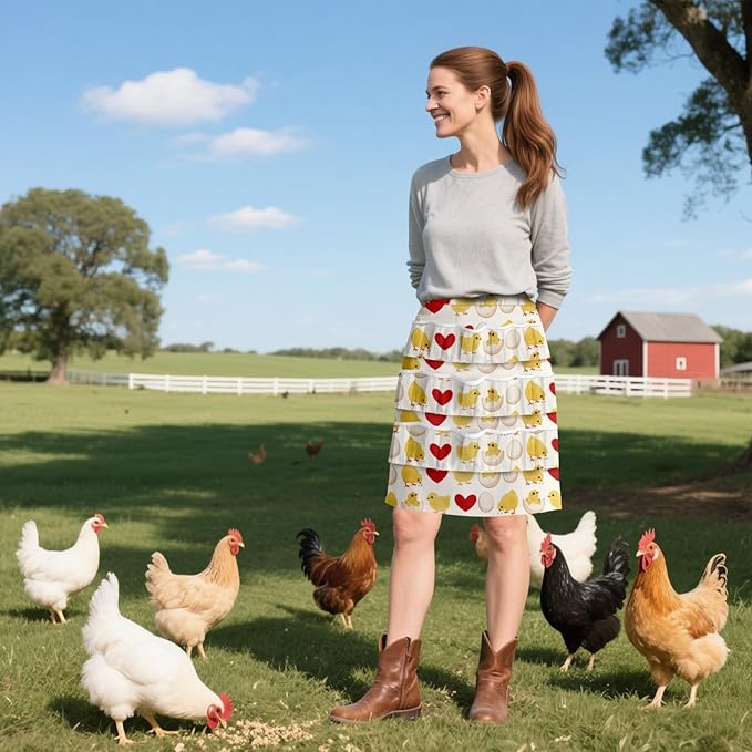 CUTHOLLOW Egg Collecting Apron for Adlut, Housewife, 18 Deep Pockets Hen Egg Gathering Holding Apron with Elastic Closures