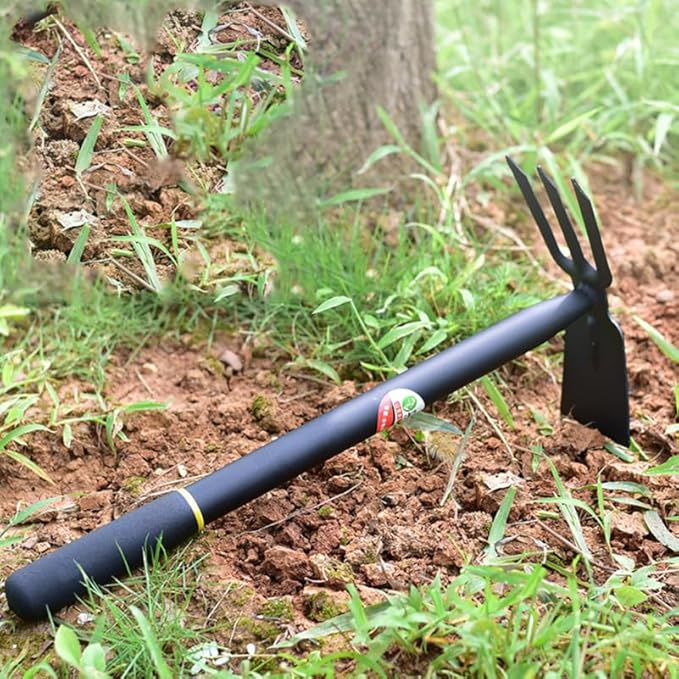Yardwe Manganese Steel Garden Hoe and Cultivator Tool with Ergonomic Handle for Weeding Soil Loosening Flower Planting and Home Gardening